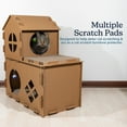 thumbnail image 5 of PETMAKER Thick and Durable Cardboard Cat House with Scratching Pads, Toys, and Catnip, 5 of 11