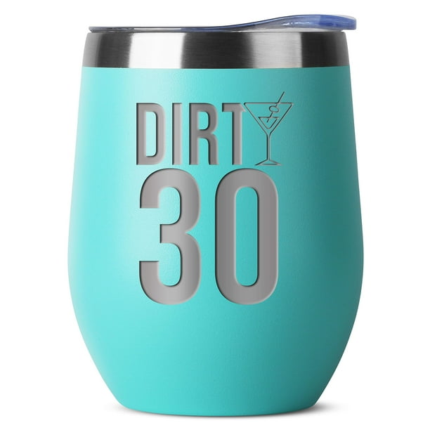 Dirty 30 12 Oz Mint Insulated Stainless Steel Tumbler W Lid 30th Birthday Gift Ideas For