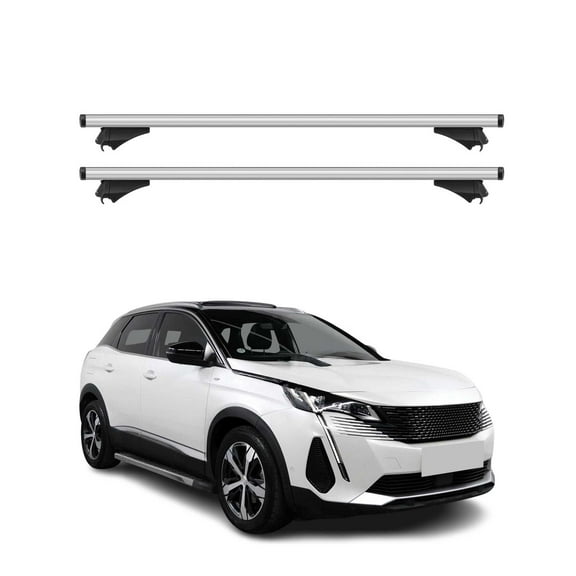Roof Rack For Peugeot 3008 2016-2020 Cross Bars Carrier Aluminum Silver 2 Pcs