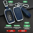 thumbnail image 4 of for Toyota Key Fob Cover, Leather+Zinc Alloy Key Fob Case for 2025 Camry, 2021-2025 Venza, Grand Highlander Hilux, Fortuner, 2022-2025 Tundra Tacoma Remote Key, 4 of 9