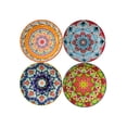 thumbnail image 1 of Juego 4 Bowl Galerias El Triunfo Ceramica Rojo Amarillo Verde Azul Diseño Garigoleado 22cm, 1 of 4