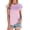 Pink, variant on Lixiuxyad Women's Spring/summer Round Neck With Loose Short Sleeve T Shirt Floral Cute,Bronze L