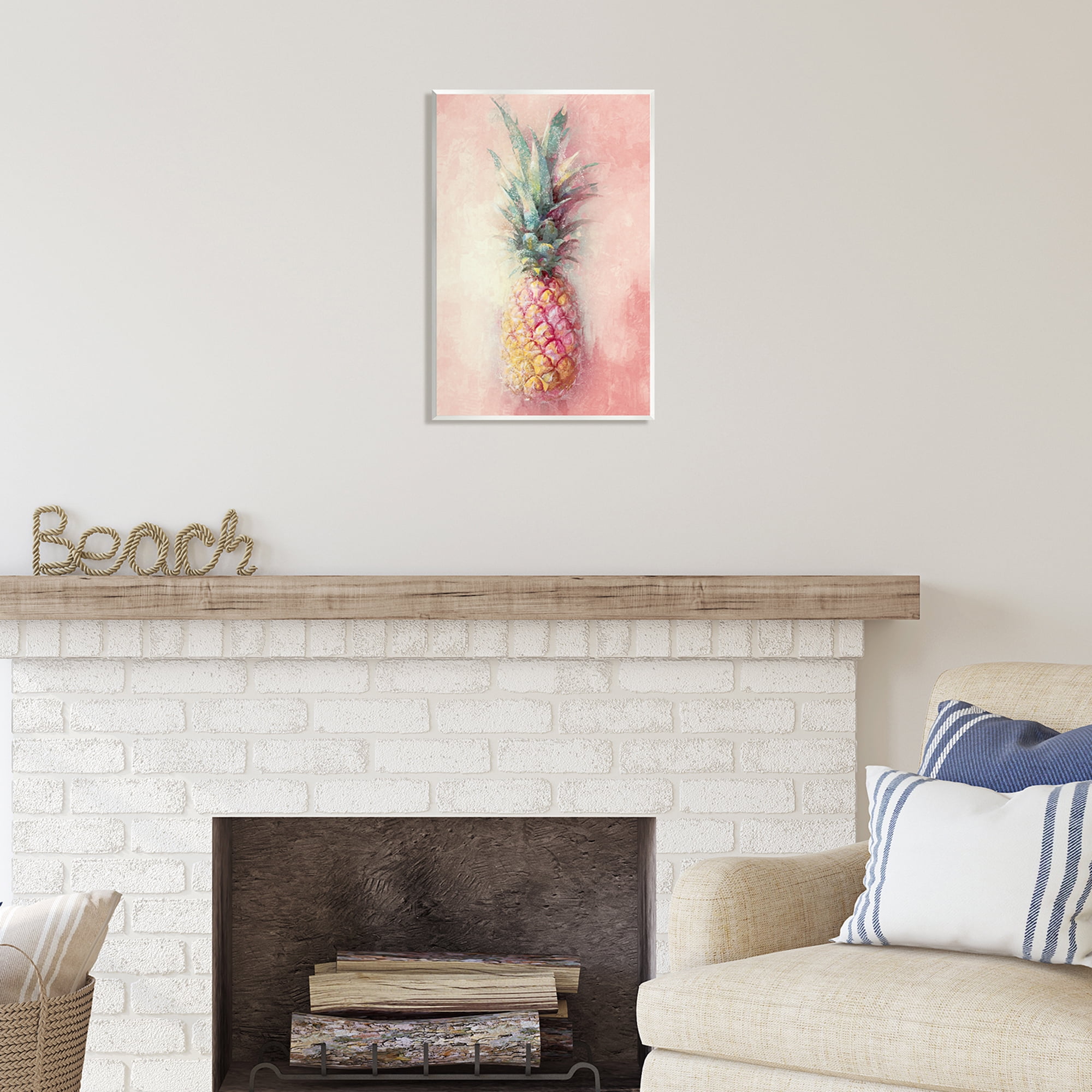 Stupell Industries Tropical Glam Pineapple Food & Beverage Painting Unframed Art Print Wall Art, 13 x 19