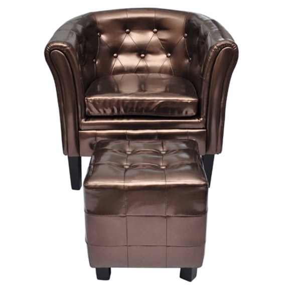 vidaXL 1 Piece Faux Leather Tub Chair with Footstool Multi Colors for Living Room