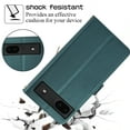 thumbnail image 6 of Crossbody Wallet Case for Google Pixel 7A Chain Lanyard & Wrist Hand Strap Case with Card Slots Zipper Pocket Kickstand, Premium PU Leather Magnetic Clasp Shockproof Flip Cover, Darkgreen, 6 of 8