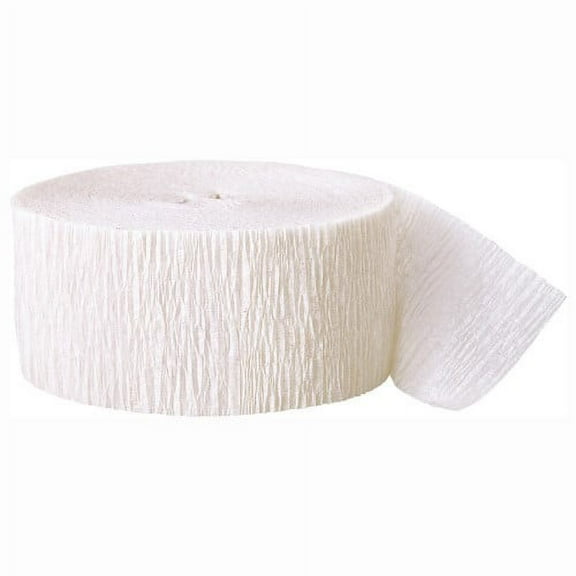 Unique White Crepe Paper Streamer 81 ft Roll (Pack of 8)