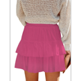 thumbnail image 3 of Falda Pantalón Estilo Bohemio con Volantes y para Mujer, Estilo Informal, de Cintura Alta, Color Rojo Rosa, Talla XS, 3 of 9