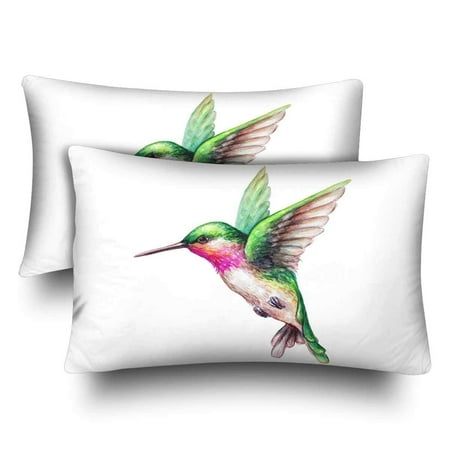 Gckg Watercolor Flying Hummingbird Pillow Cases Pillowcase 20x30