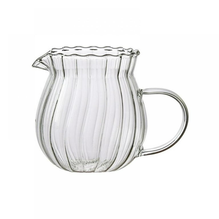 Topumt Classic Glass Creamer Pitcher with Handle Milk Pourer Mini