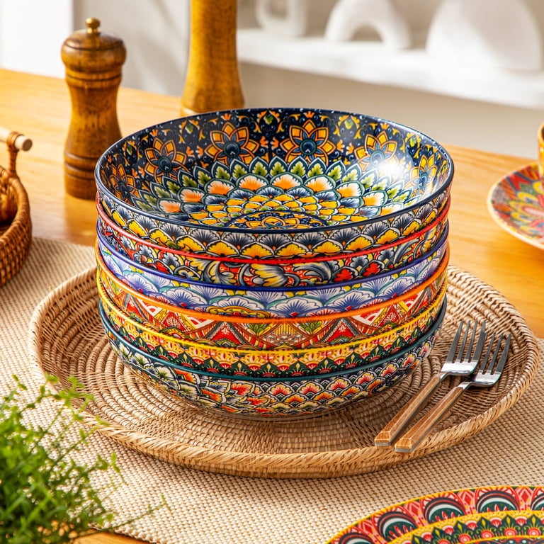 Vancasso 32oz Bohemian Ceramic Pasta Bowls, Set of 6 photo 6
