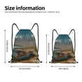 thumbnail image 2 of Xecao Deserted Classic Car Landscape Pattern Sports Drawstring Backpack - String Swim Gym Bag with Wet Proof Pocket for Women&Men-Small, 2 of 6