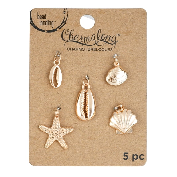 Bead Landing Charmalong Gold Shell Charms, 12 Packs: 5 ct. (60 total)