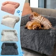 thumbnail image 4 of Hgallory 2-in-1 Comfort Soft Dog Cat Bed Blanket for Fall Winter, Solid Color Plush Fluffy Pet Bed Kennel Cushion Sleeping Pad for Small Cats Dogs, Modern Decor, Rectangle, 1 Pack, 35"x31"x5", A, 4 of 4