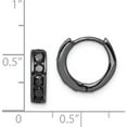 thumbnail image 4 of Sterling Silver Black Rhodium Plated Cz Hinged Hoop Earrings (13 X 14) Made In China qe9263, 4 of 5