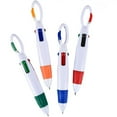 thumbnail image 4 of Keychain Multi-Pen (4-Color Ballpoint, Clip Attachment), Keychain Attachment Secures Pens During Travel, Pack Of 1Pc 4 In 1 Multi Colored Ink Ballpoint Pens With Keychain(#G), By Meiiso, 4 of 9