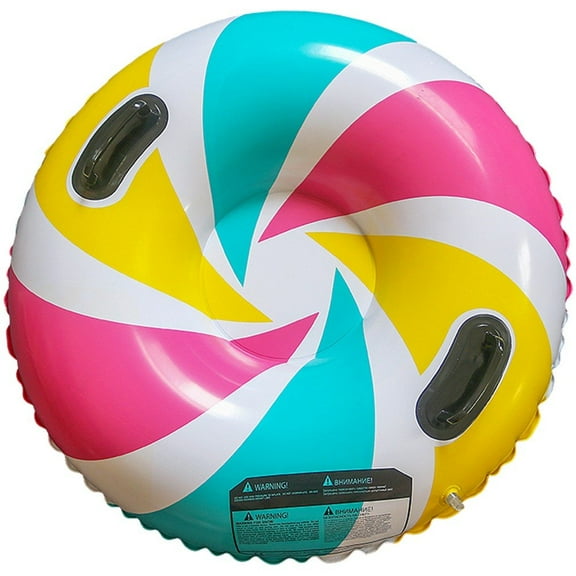 Snow Tubes, Snow Sled Tube with 2 Handles Foldable Snow Sled Inflatable Snow Tube Sled For Winter Outdoor Sports