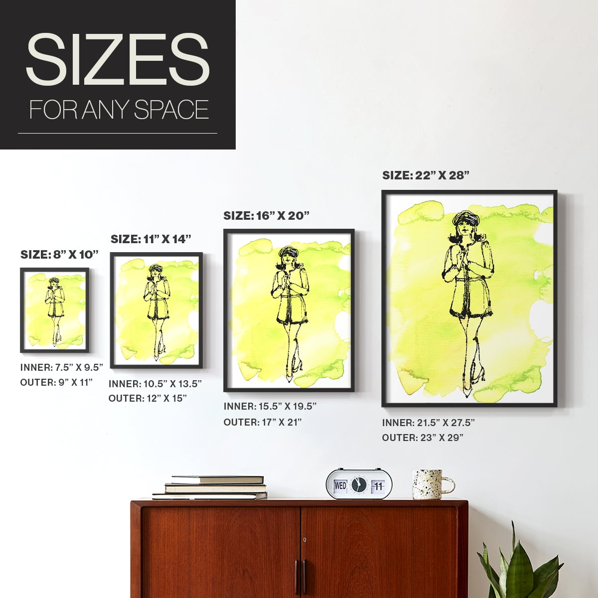 60's Fab I in Paper Solid Wood 11 x 14 Framed Print