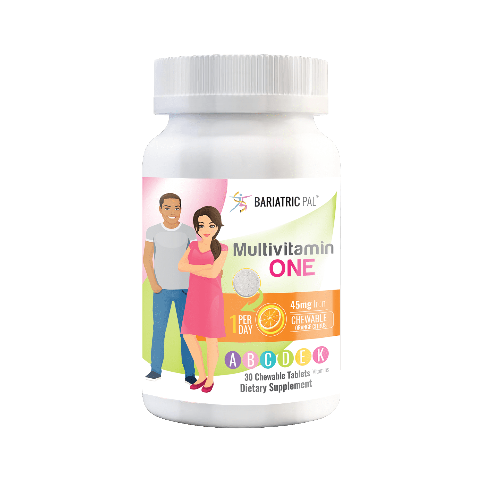 Gastric Sleeve Complete Vitamin Pack - Size: 6-Month Supply, BariatricPal Multivitamin ONE: Orange Citrus Chewable with 45mg Iron, BariatricPal Calcium Citrate Soft Chews: Belgian Chocolate Caramel