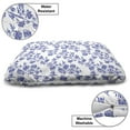 thumbnail image 3 of Vintage Pet Bed, Twig Posy Flowers Monochromatic Silhouette Damask Image, Chew Resistant Pad for Dogs and Cats Cushion with Removable Cover, 24" x 39", Violet Blue and White, by Ambesonne, 3 of 4