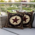 thumbnail image 6 of 2 Pack Outdoor Waterproof Throw Pillow Covers,Rustic Texas Western Stars on Wooden Decorative Square Patio Pillowcases for Chair Couch Sofa 16x16in, 6 of 9