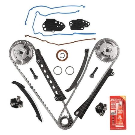 2 Camshaft Kit Variable Camshaft Timing Kit - Fits 2004, 2005, 2006, 2007, 2008 5.4L 24 Valve Triton Ford Expedition, F-150, F-250, F-350 Super Duty, Lincoln Mark LT, Navigator - Chain, Guide, Tensioner & Cam Phaser ()