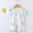 thumbnail image 2 of Infant Baby Boy Girl Bubble Onesie Short Sleeve Floral Romper Summer Outfit Cute 0 3 6 9 12 18 Months Infant Summer Onesie Gibobby,18-24 Months,Light Blue, 2 of 4