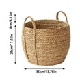 thumbnail image 3 of Basket Seagrass Basket Pot Rustic Woven Planter with Sturdy Handle Natural Decorative Storage Basket for Hotel Coffee Store Home Decor L Basket, 3 of 11