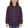 thumbnail image 5 of WOYY Big Boys Plaid Long Sleeve Shirt Unisex Casual Button Down Shirt, Sizes 9-10, 5 of 5