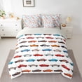 thumbnail image 2 of Castle Fairy Kids Children Colorful Car Bedding Comforter Set 7-Piece,Transportation Theme King Bedding Sets,Cartoon Truck Ultra Soft Bed Sheets,Microfiber Bedroom Decor,Reversible, 2 of 8