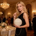 thumbnail image 5 of Shipiny Women's Rhinestone Encrusted Chain Bag, Shoulder Crossbody Evening Handbag, Round Spherical Banquet Clutch, Luxury Bling Purse for Party & Wedding, Gold, 5 of 6
