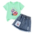 thumbnail image 4 of Rotm Baby Girl Summer Clothes Toddler Baby Girl 3PCS Embroidered Short Sleeve Tops Elastic Waist Shorts Outfits Set V,2-3 Years, 4 of 4