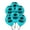 Turquoise/Black, variant on PMU Graduation Balloons 11 Inch PartyTex Premium Orange with All-Over Print White Grad Caps-Confetti and Streamers Pkg/12
