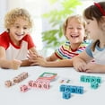 thumbnail image 1 of Juego de emparejar letras para niños | Tarjetas de madera con el alfabeto | Rompecabezas educativo para niños | 54 tarjetas de vocabulario | Actividad de aprendizaje preescolar, 1 of 5