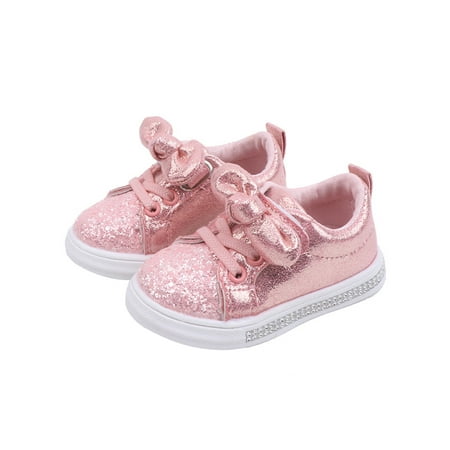 

Pudcoco 1-3 Years Toddler Baby Girls Bow Sequin Crib Shoes Trend Casual Shoes