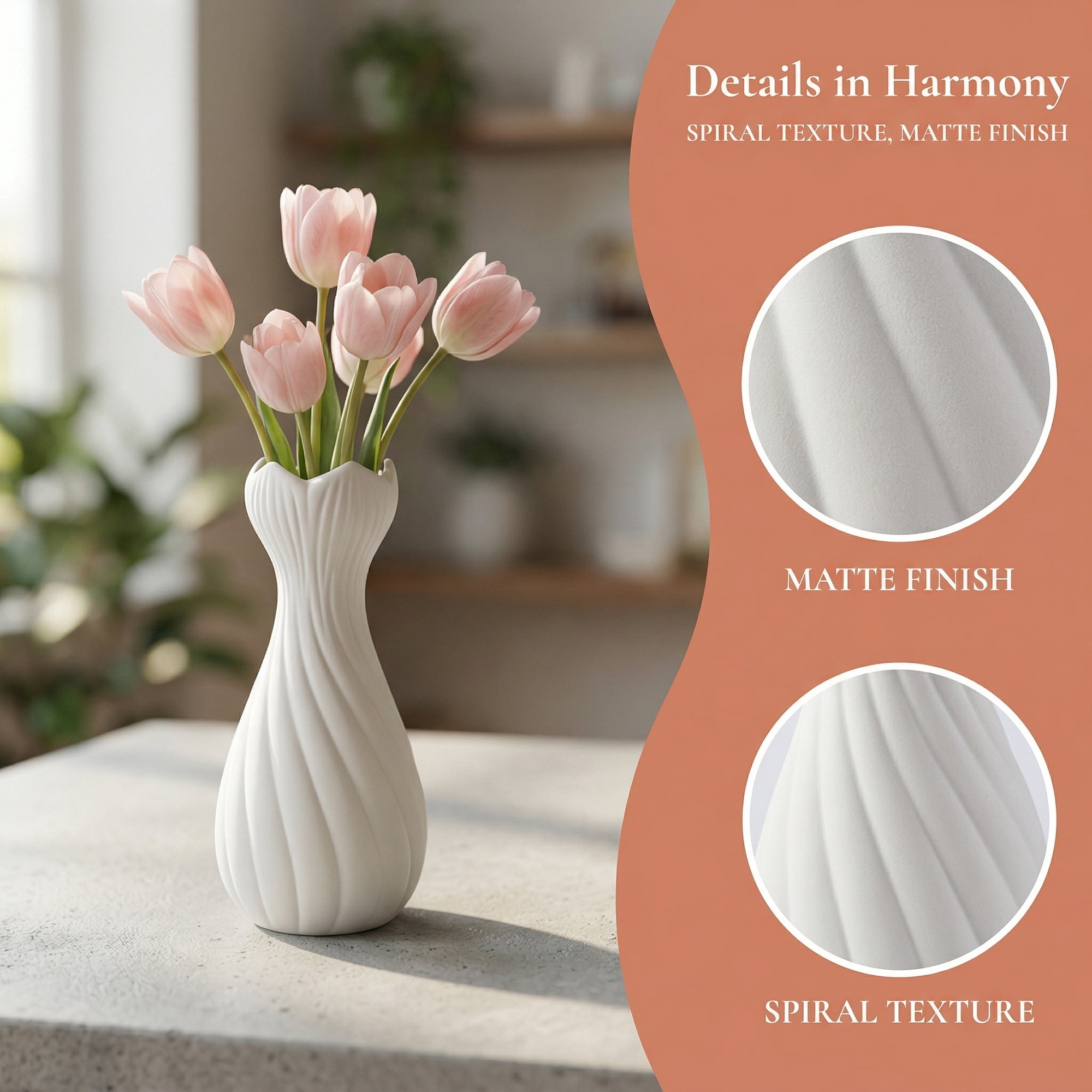 Unique Bargains Slim Ceramic Bud Decorative Vases for Desktop White 2"L x 2"W x 7.1"H