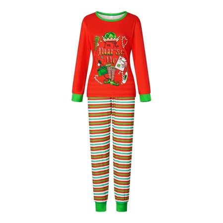 

Family Matching Christmas Pajamas Letter Candy Cane Sleepwear