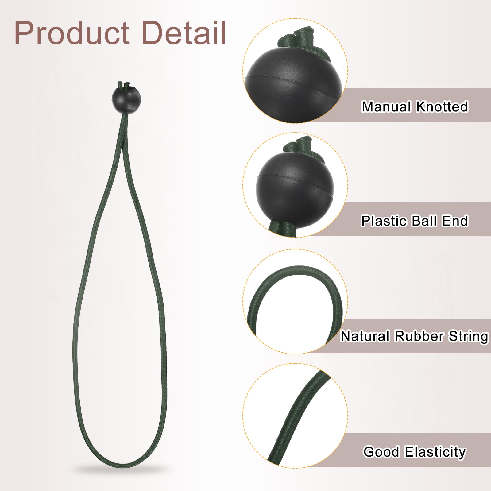 Uxcell 4" Balls Bungee Cords 20 Pcs Bungee Cords with Balls Elastic Tarp Tie Downs for Tents Purple Black