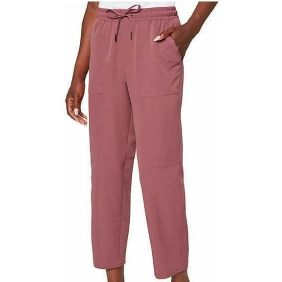 Mondetta Women's Ankle Pants High-Rise Elasticated Waistband Dark Orchid Small