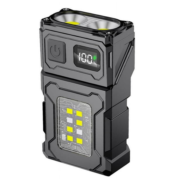 COB Luz de Trabajo Recargable, Mini Linterna Al Aire Libre Luz de Camping, Luz de Marcha, Luz de Montar y Luz de Señal