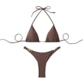 thumbnail image 2 of QUNYINEY High Waisted Bikini Sets for Women Triangle Solid Halter 2 Piece Bathing Suits Push Up Tummy Control Womn Swimsuit Sets, 2 of 8