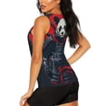 thumbnail image 3 of Bixox Women's Red Black Eastern Panda Warrior Printed Sleeveless Fitness Workout Running Quick-Dry Tank Top, 3 of 5