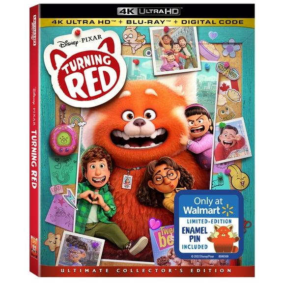 Turning Red (4K Ultra HD Blu-ray Digital Code) Walmart Exclusive with Collectable Pin