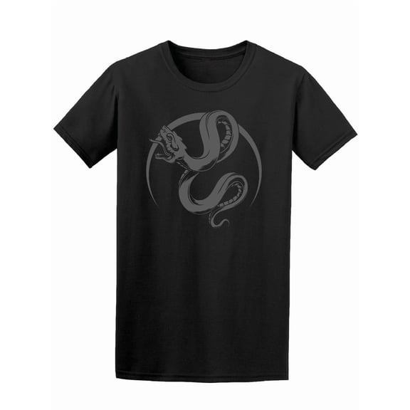 Snake In Dark Gray Color T-Shirt Men -Image by Shutterstock, Male Medium