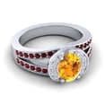 thumbnail image 3 of 2.35 Carat Oval Cut Citrine & Garnet Gemstone Stylish Ring for Birthday Gift Solid 18K White Gold Size 11 by Diamond-Capitals, 3 of 8