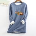 thumbnail image 1 of Costumes d'Halloween pour Femmes, Col Rond, Poche, Épais, Peluche, Chaud, Manches Longues, Hauts d'Automne pour Femmes en Liquidation, 1 of 5