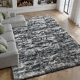thumbnail image 7 of Pentantan 8ft x 10ft Shag Area Rug, Soft Fluffy Rugs for Living Room Bedroom, Modern Tie-dye Home Carpet, Dark Gray, 7 of 7