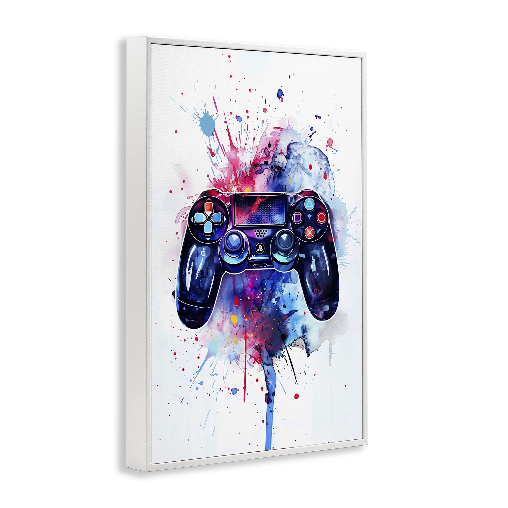 Stupell Industries Burst of Color Controller White Framed Giclee Art, design by Creative Studio