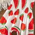 thumbnail image 5 of KPOPLK Little Girls Bow Strap Jumpsuit Overalls Floral Print Smocked Sleeveless Long Romper Onesie with Ruffle Hem 3-18Months,Size 0-3 Months, 5 of 6