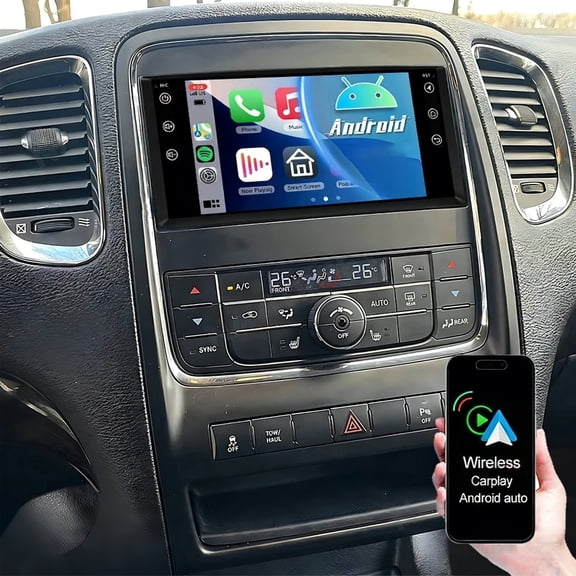 Eforcase Car Radio Stereo for Dodge Durango 2011-2013, Android Head Unit with 7 Inch Touch Screen with Wireless CarPlay & Android Auto/Mirroring/WiFi/Bluetooth/FM/SWC/Backup Camera