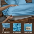 thumbnail image 4 of Home Prides 100% Cotton Full Sheets Set, 300 Thread Count, Cool Soft Sateen 4-Piece Bedding Set, 15" deep pocket, OEKO-TEX Certified Bed Sheets, Air Blue, 4 of 9